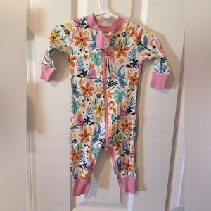 Hanna Andersson Floral Bird Organic Cotton Footless Sleeper 3-6 months